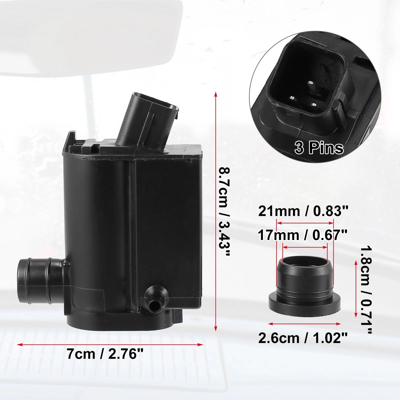 Windshield Washer Motor Pump Grommet for Hyundai Elantra (2001–2006) 98510-1W000