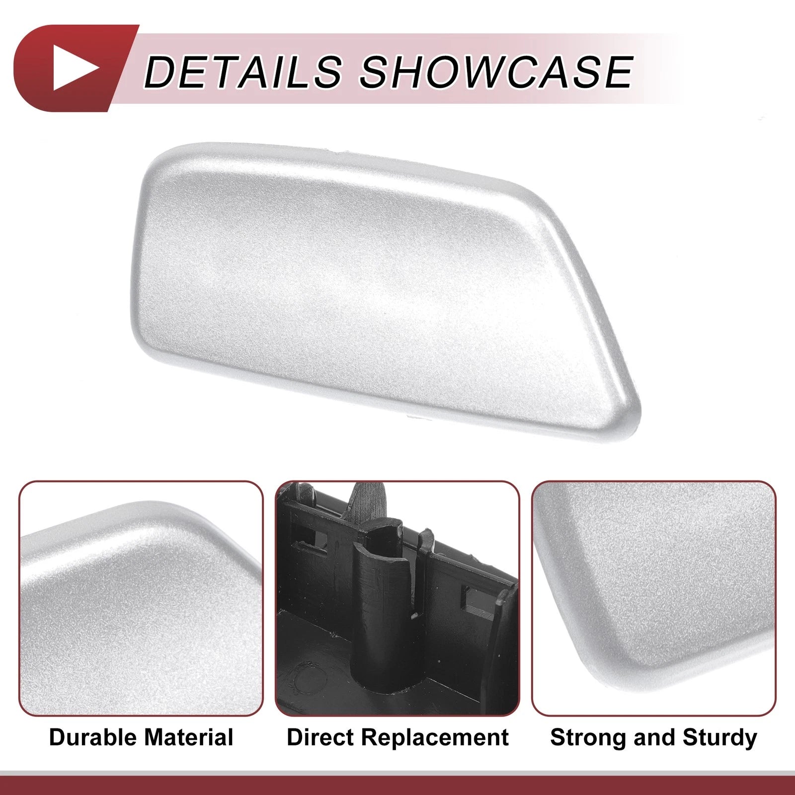 Front Right Washer Nozzle Cover Cap for Subaru Forester (2009–2012) Silver Tone