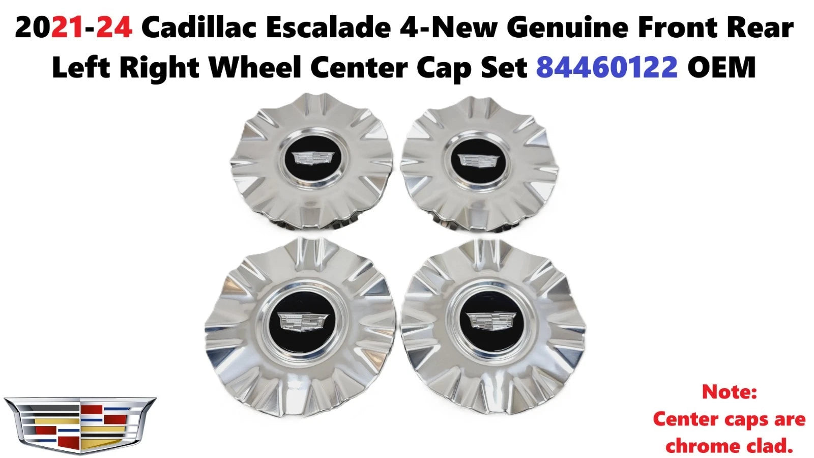 Set of 4 Wheel Center Caps for Cadillac Escalade (2021)