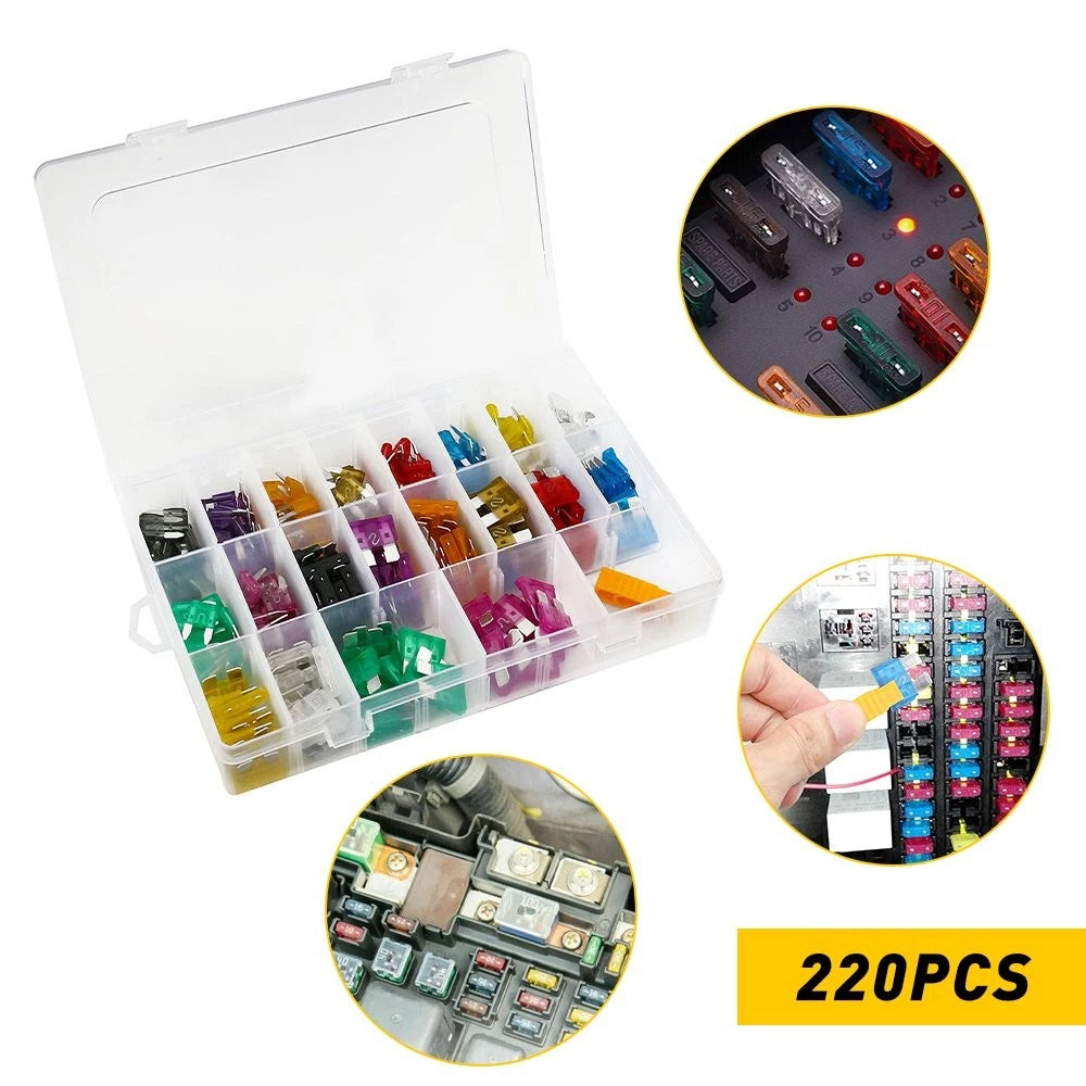 220Pcs Blade Fuse Kit for Automotive & Truck (Universal)