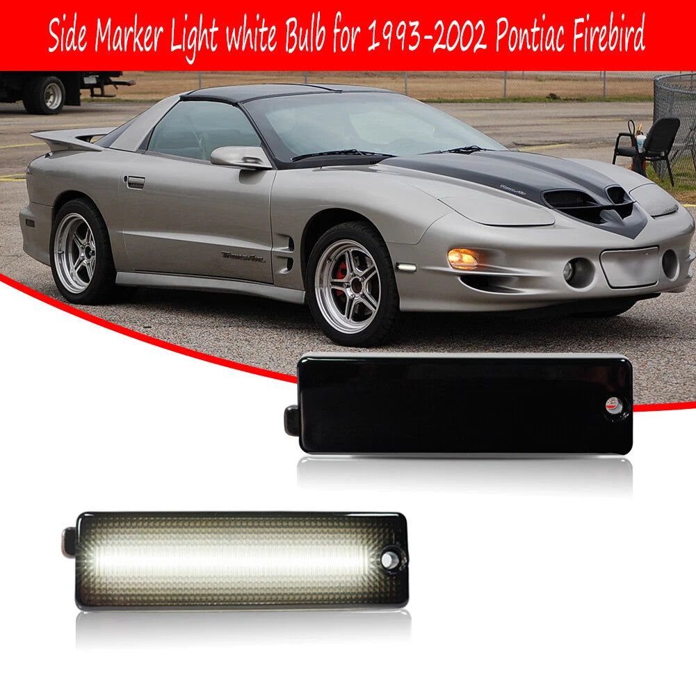 Smoked LED Front Bumper Side Marker Lights for Pontiac Firebird (1998–2002)