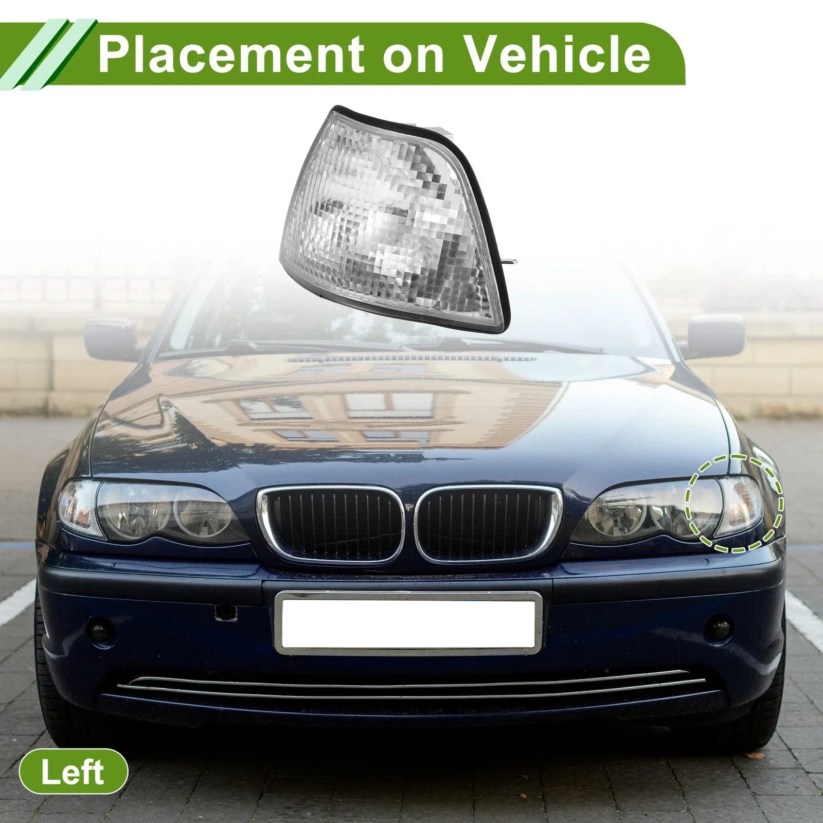 1 Pc Left Corner Signal Light Cover for BMW 3 Series Plastic