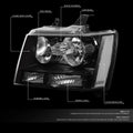 2X Signal Headlights for Chevy Tahoe Suburban (2007–2014) Black/Clear