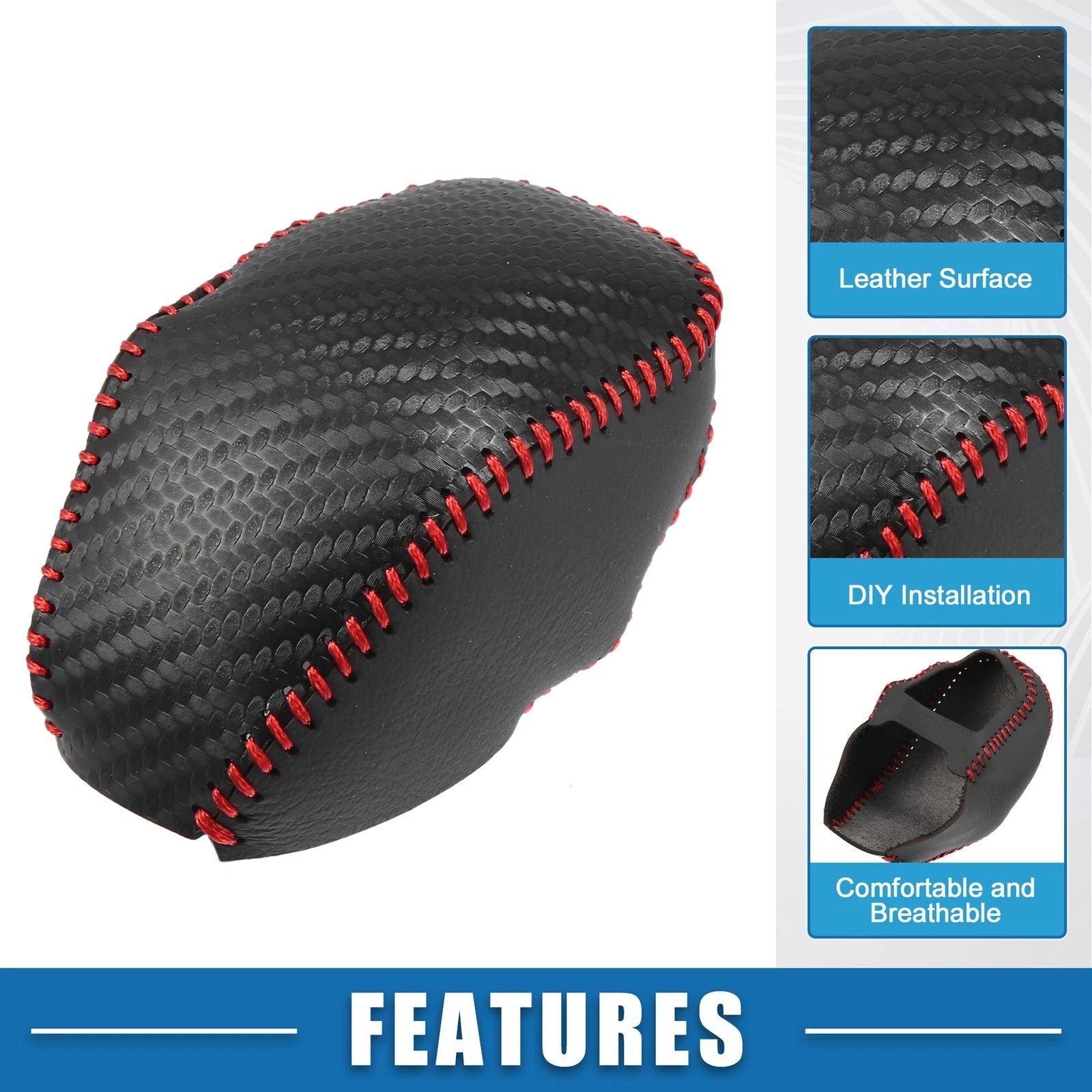 Gear Shifting Knob Cover Trim for Toyota Highlander (2020–2023) Black Red