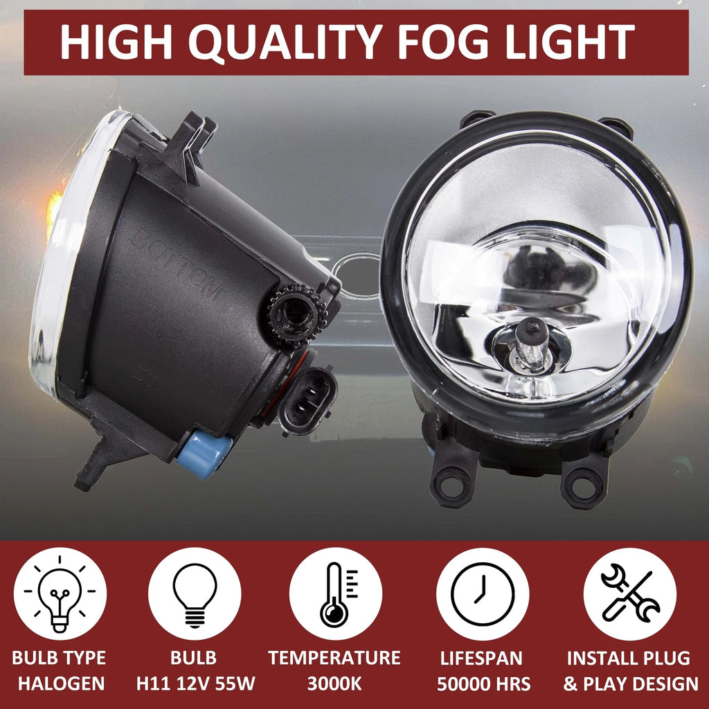 Clear Fog Lights for Toyota RAV4, Camry, Yaris, Lexus LX570