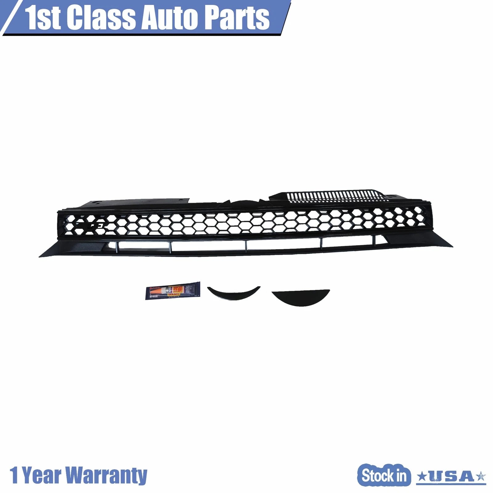 Front Badgeless Hex Mesh Grille for Volkswagen Golf GTI (2010–2014)
