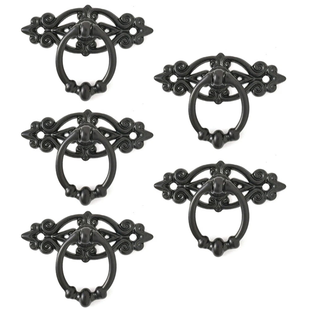 5X Black Vintage Cabinet Pulls for Door Drawer (No specific years/models)