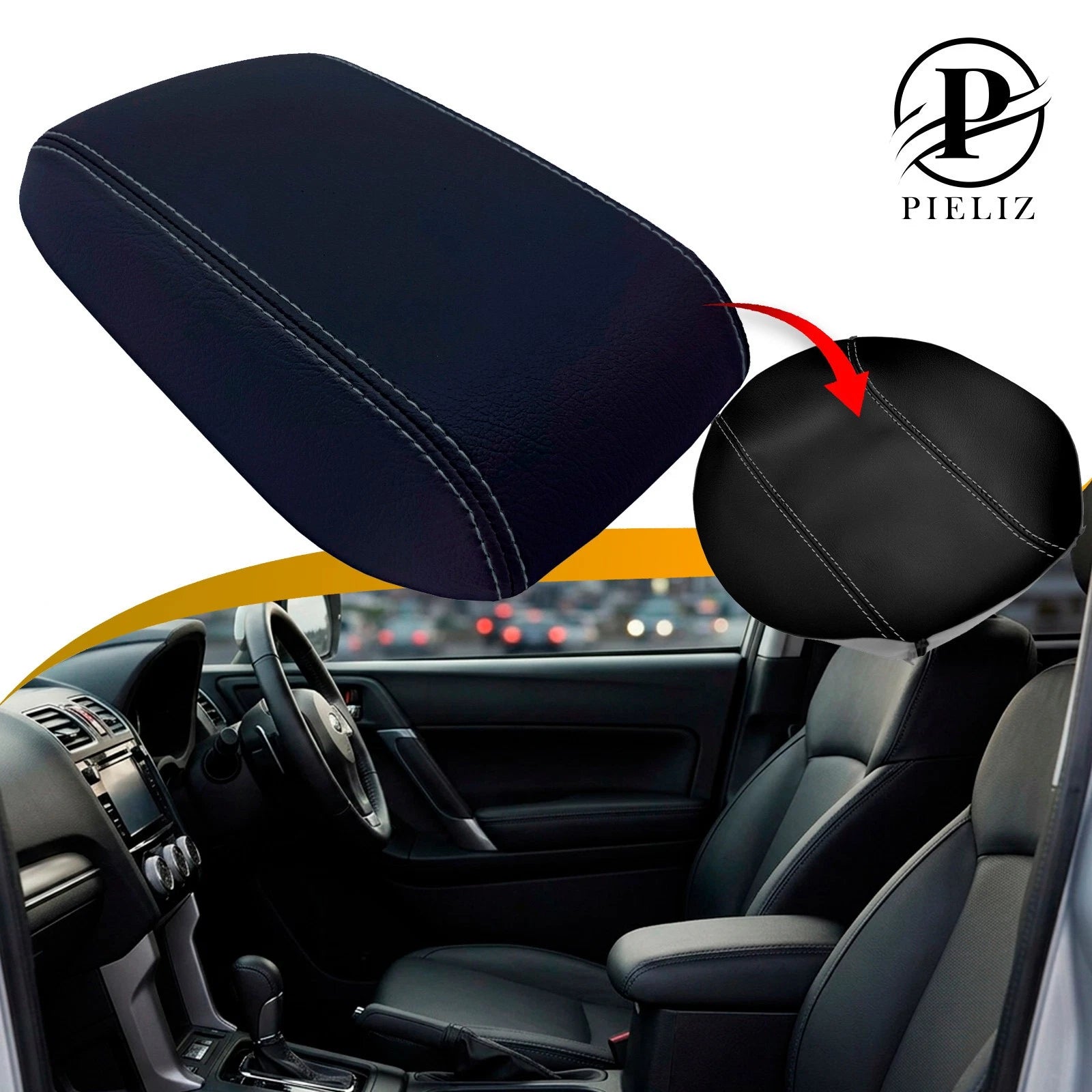 Leather Center Console Armrest Cover for Subaru Forester (2009–2018)