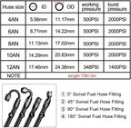 10FT 8AN Fuel Line Hose Kit for Make Model