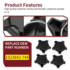 4X Matte Flash Black 5 Lug Rim Cap for Polaris RZR Turbo Pro R (2022–2024)
