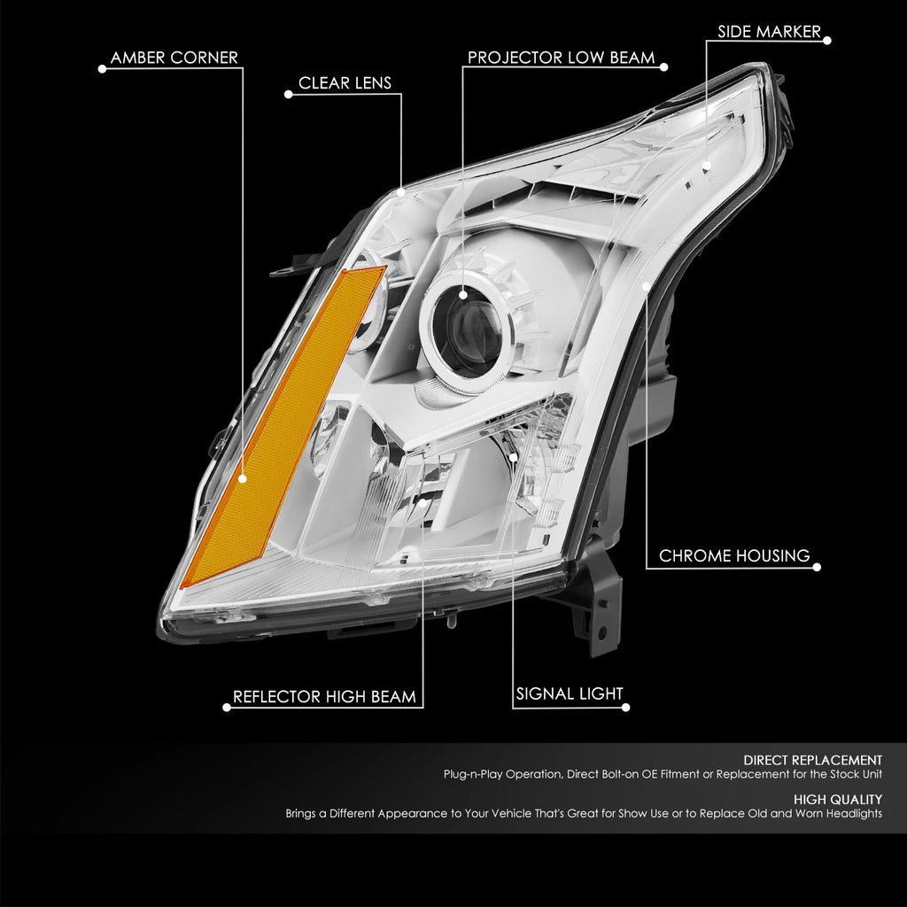 Chrome Housing Amber Corner Headlight for Cadillac SRX (2010–2016)