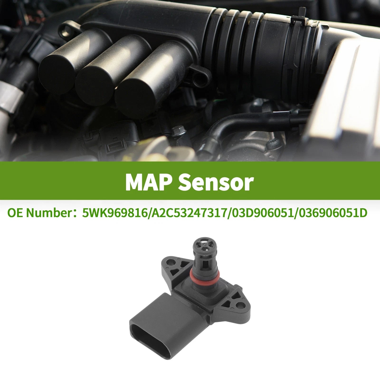 MAP Sensor 5WK969816 for Audi A4 (2002–2004) 3.2 FSI