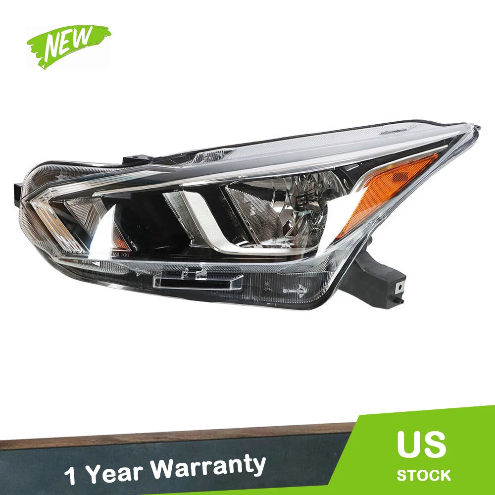 Replacement Headlight Left for Nissan Versa S SV (2020–2021) Chrome Halogen