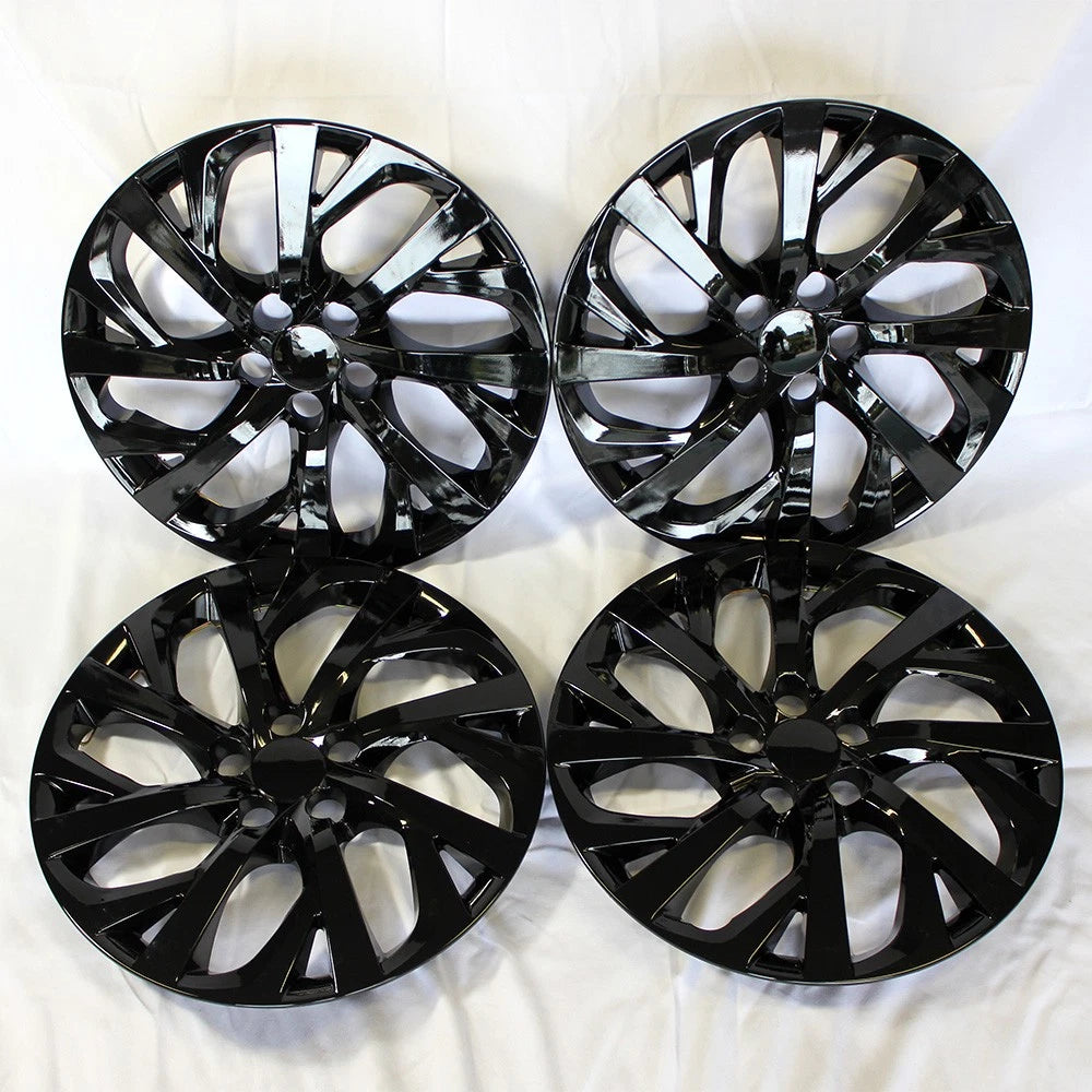 Wheel Cover Hubcaps Gloss Black Front Set for Toyota Corolla LE (2017–2018)