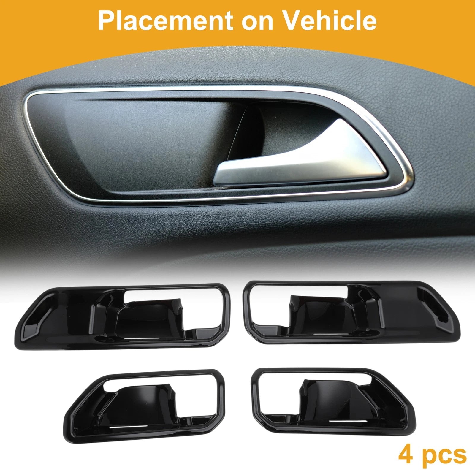 Interior Door Handle Bowl Cover Trim for Toyota Land Cruiser 250 (2024–2025) Black