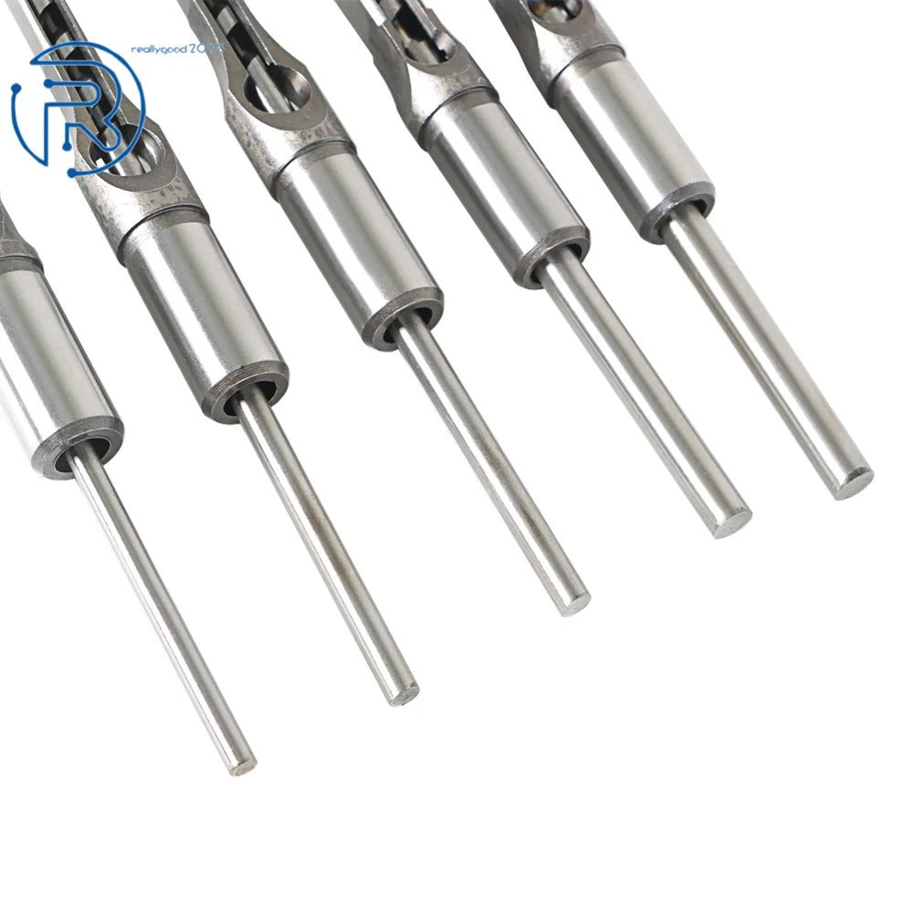 6-Piece Mortise Chisel Drill Bit Set 6.4mm 8mm 9.5mm 12.7mm 14mm 16mm