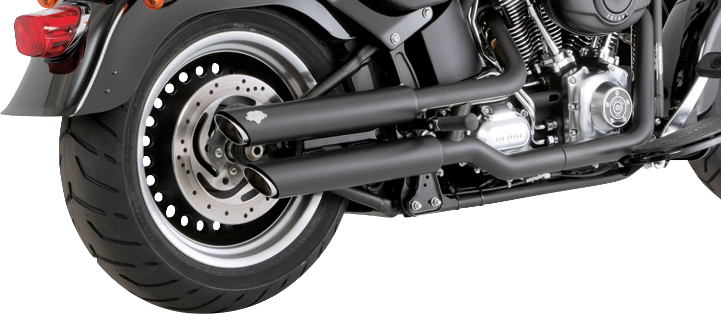 Vance & Hines 3" Twin Slash Slip-On Mufflers Black 46343 for Harley Fat Boy (2010–2017)