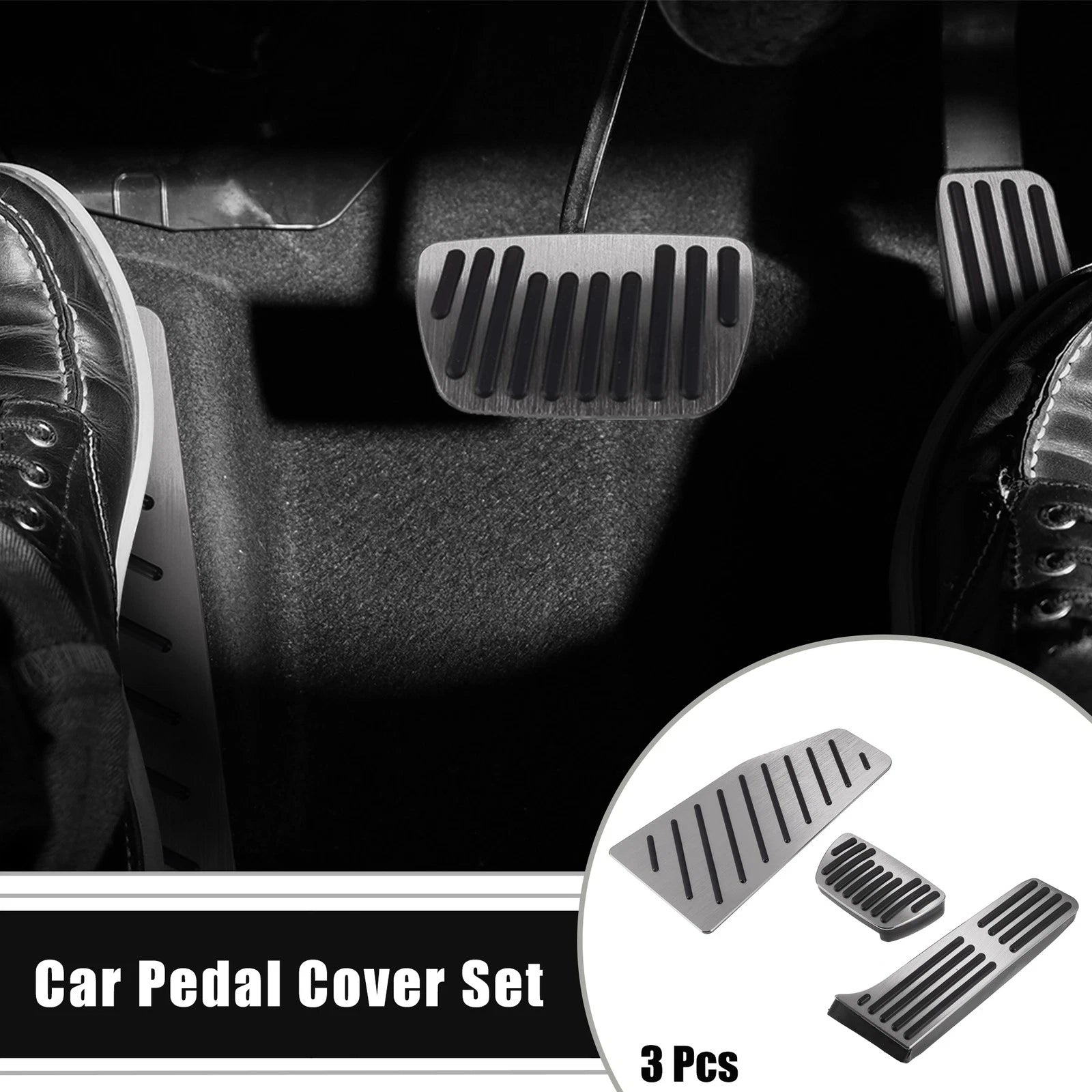 Gas Brake Footrest Pedal Pad for Toyota RAV4 (2019–2023) Aluminum Alloy Silver