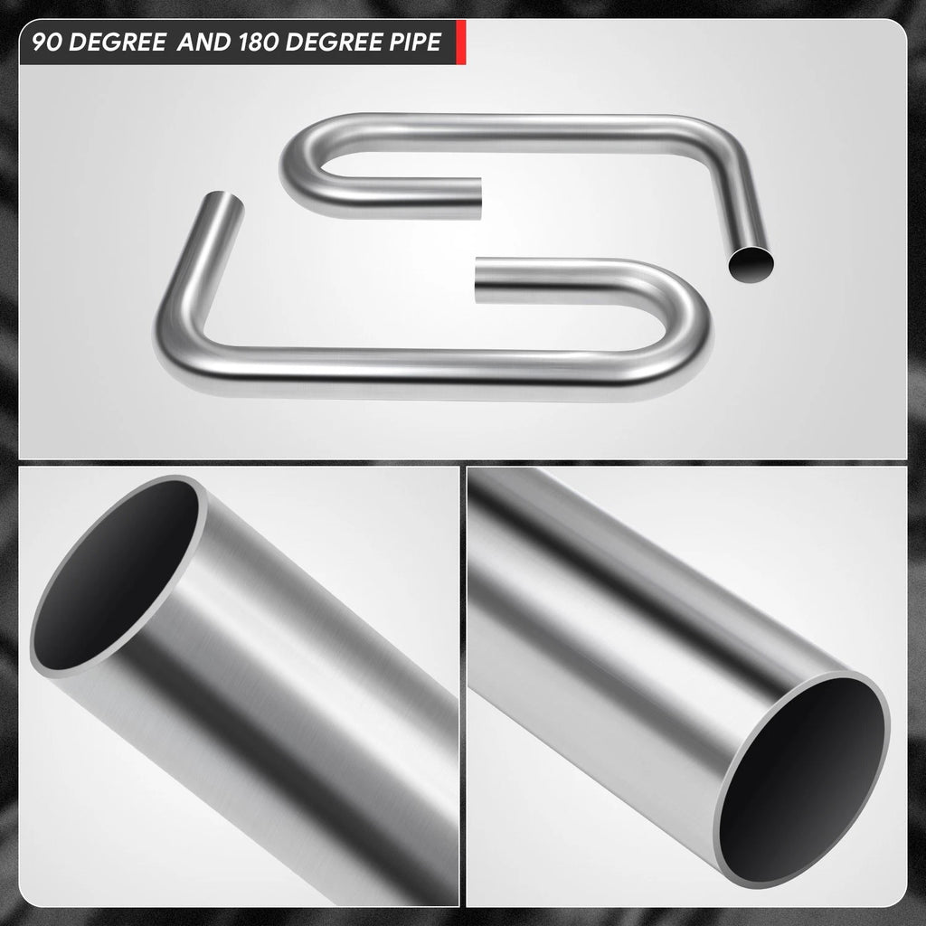 2Pcs 90 Degree U Bends for Exhaust Pipe (2" OD, 18-Gauge)