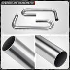 2Pcs 90 Degree U Bends for Exhaust Pipe (2" OD, 18-Gauge)