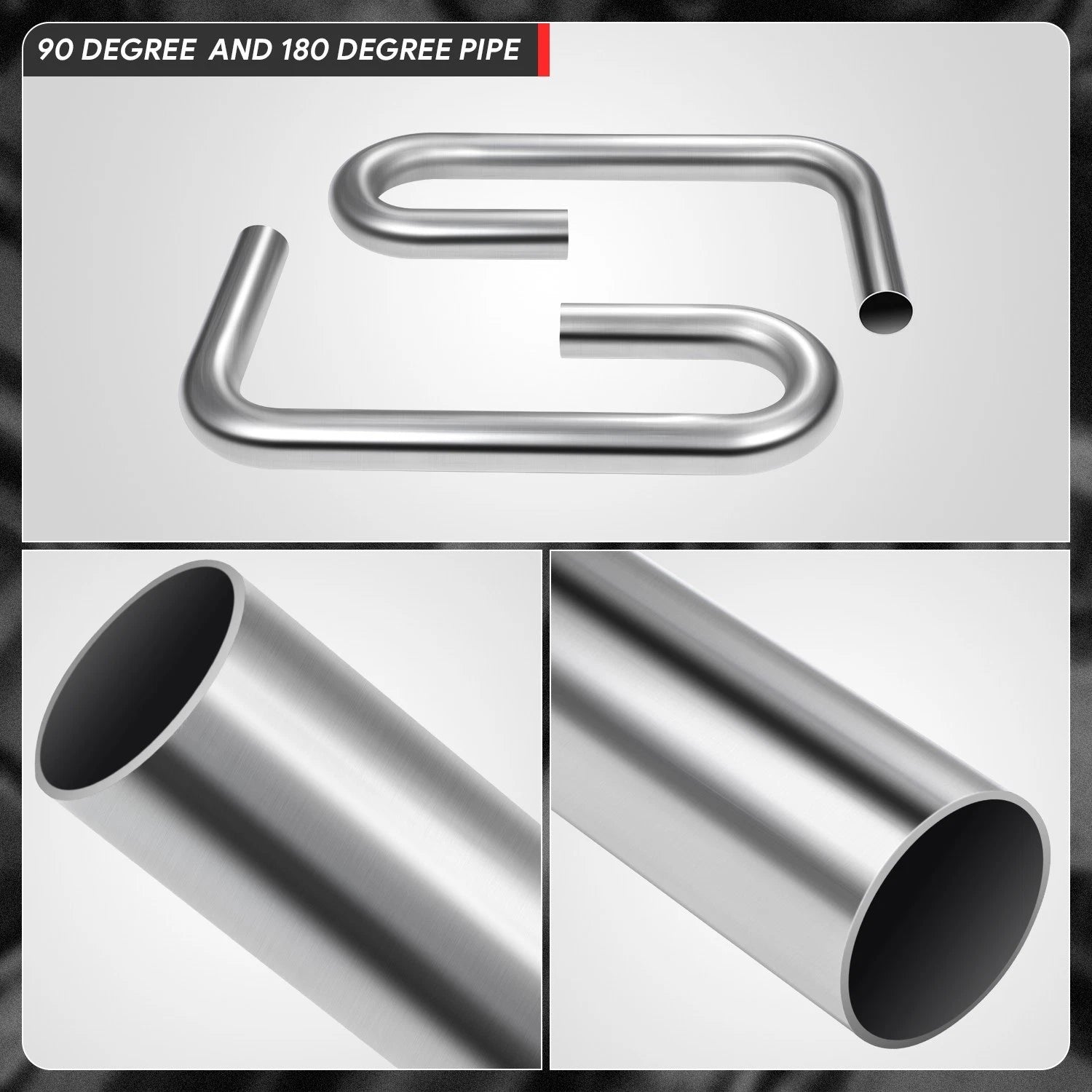 2Pcs 90 Degree U Bends for Exhaust Pipe (2" OD, 18-Gauge)