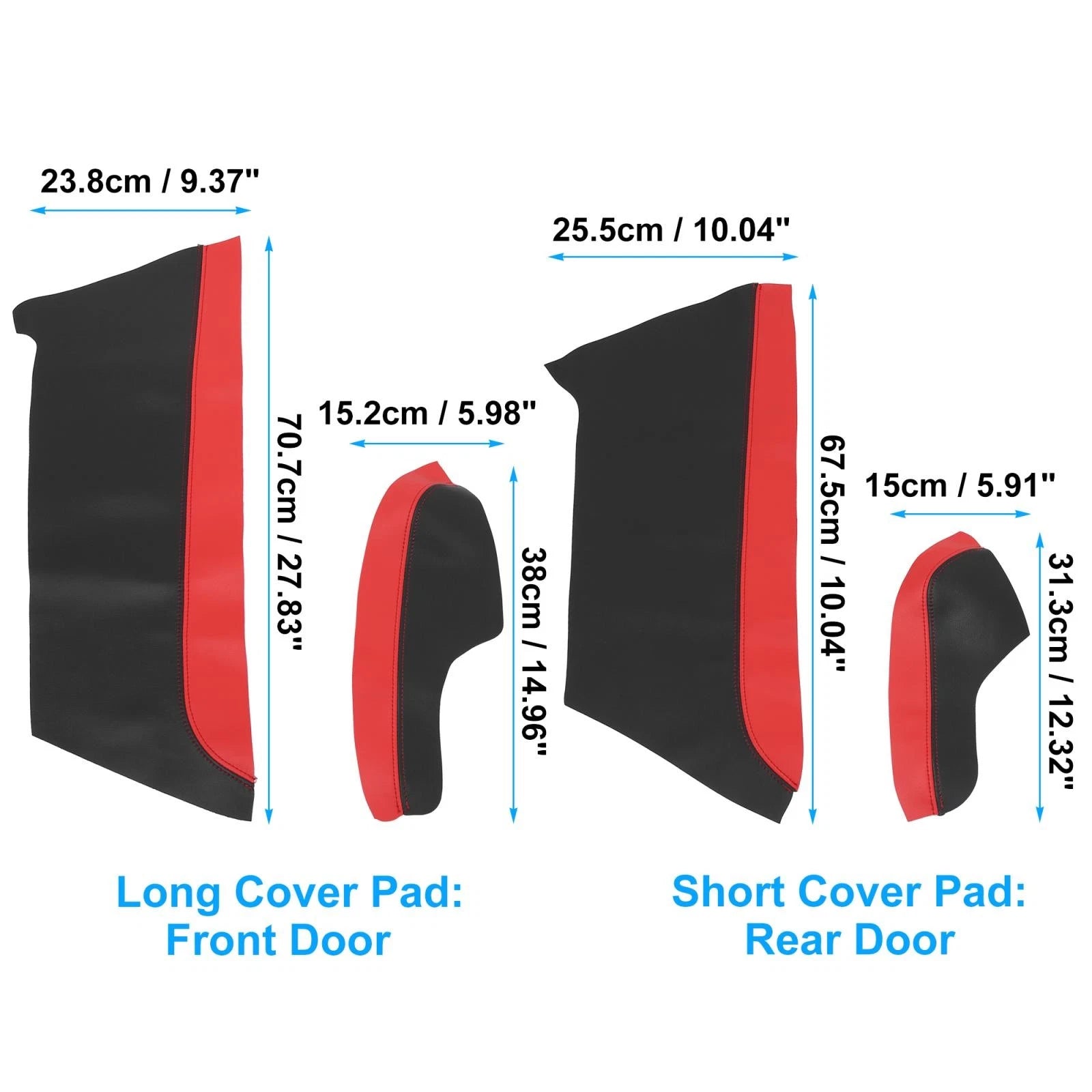 8Pcs Door Panel Armrest Cover for Honda Civic (2016–2020) Red Line