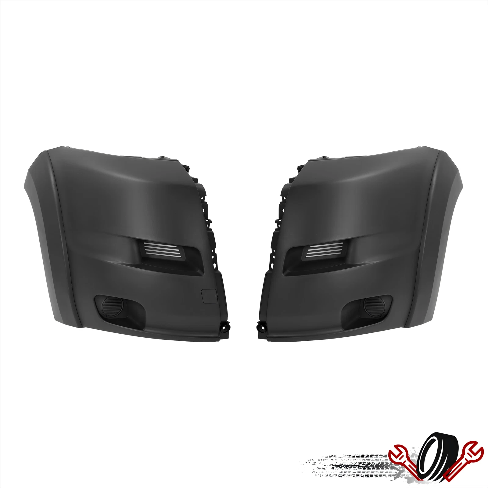 Set of 2 Front Bumper End Cap Covers for Ram ProMaster 1500 2500 3500 (2019–2022)