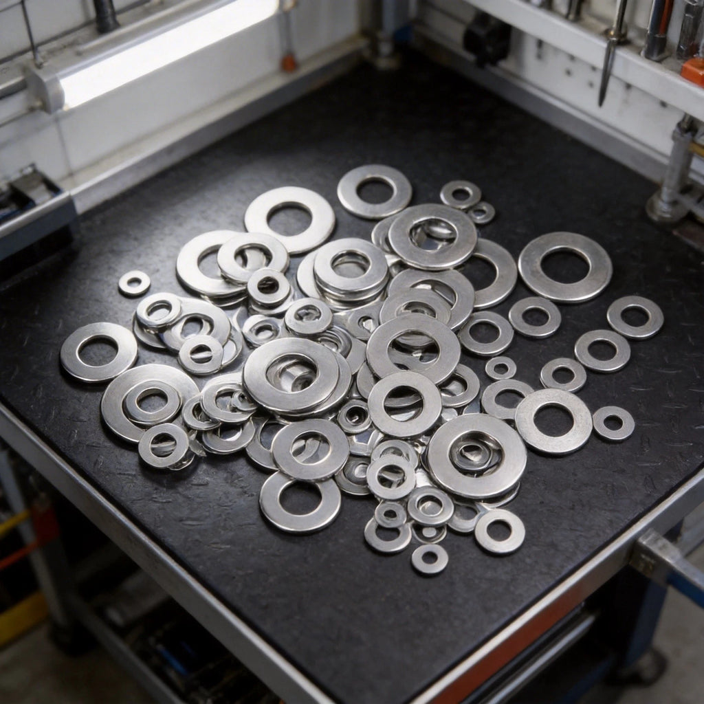 105PCS Flat Washers Stainless Steel Assorted Sizes for Repair and DIY