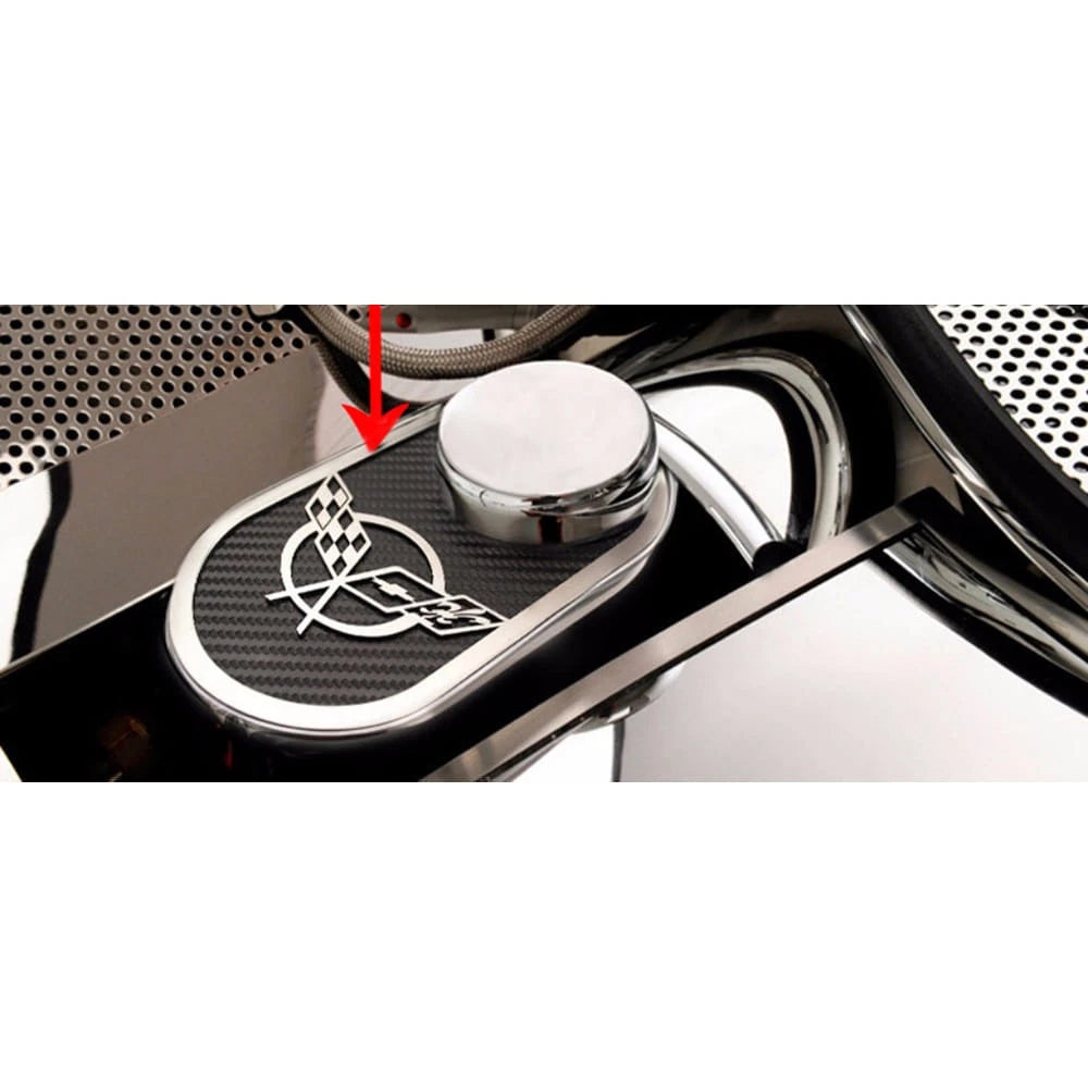 Master Cylinder Cover Trim with Red Carbon Fiber for 1997–2004 Corvette