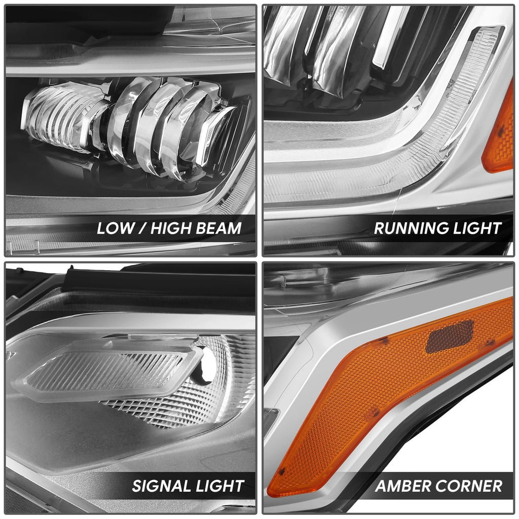 Chrome Amber LED Driver Left Side Headlight for Chevy Equinox (2018–2021)