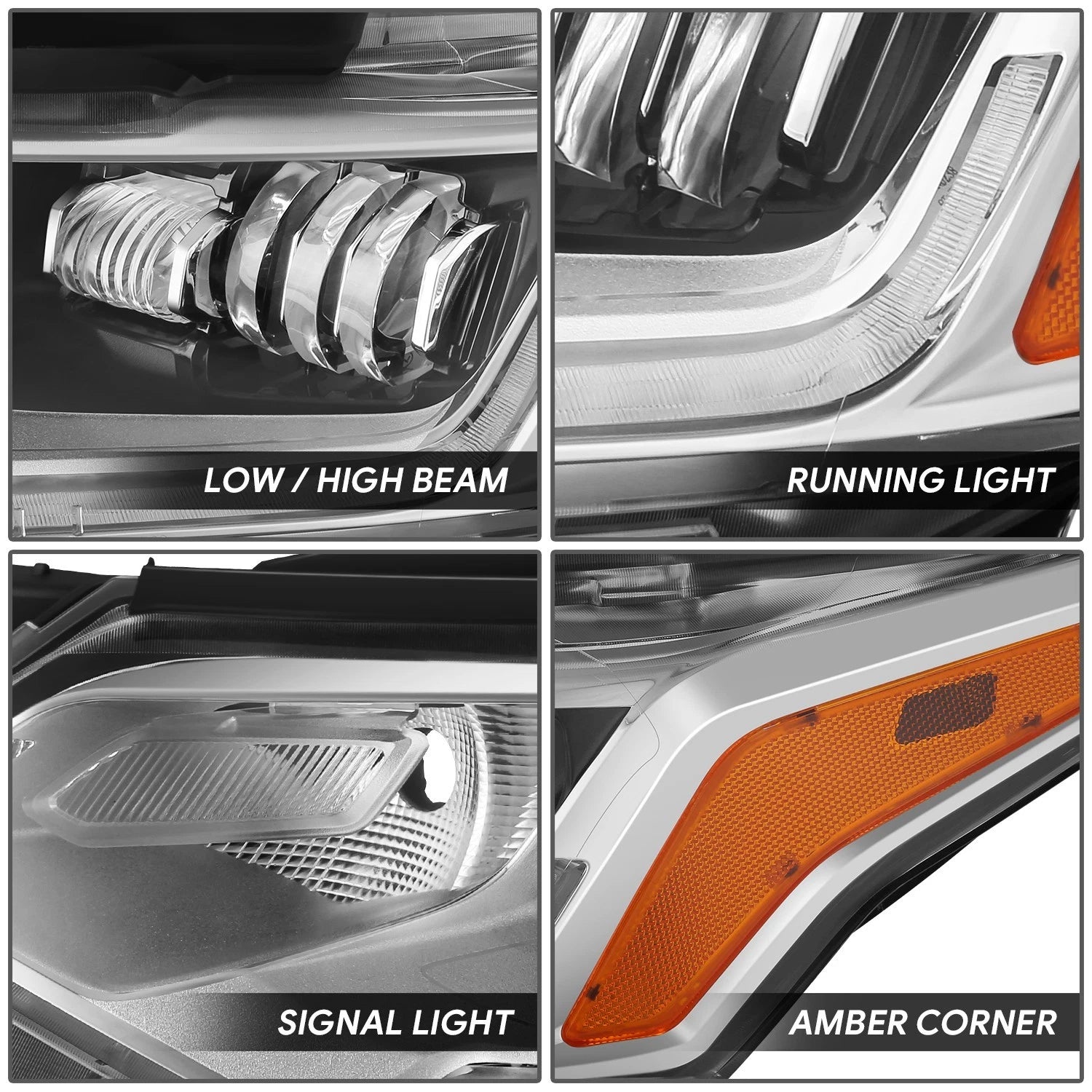 Chrome Amber LED Driver Left Side Headlight for Chevy Equinox (2018–2021)