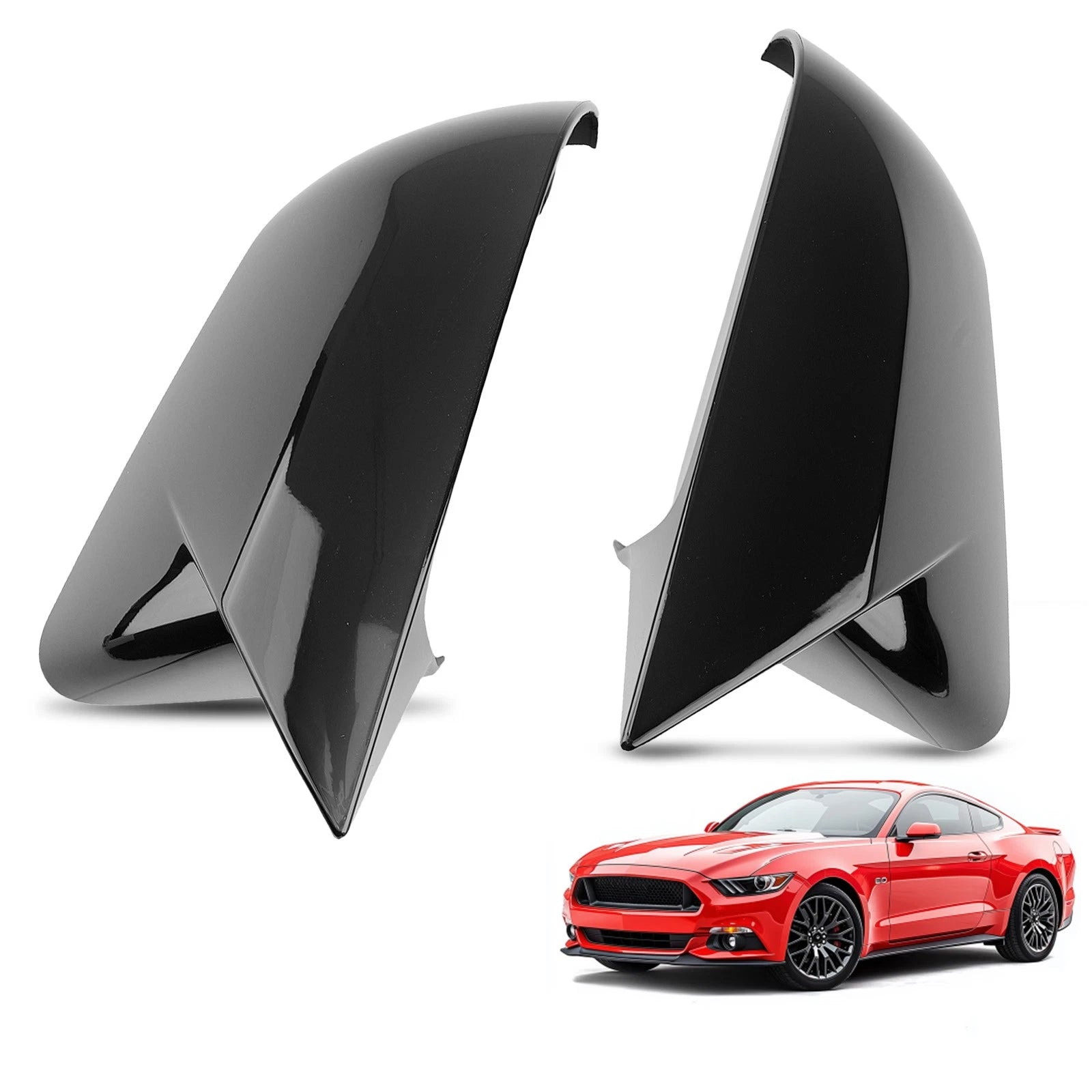 Exterior Mirror Housing for Ford Mustang (2015–2023) FR3B-17683 FR3Z-17682 ABS Black