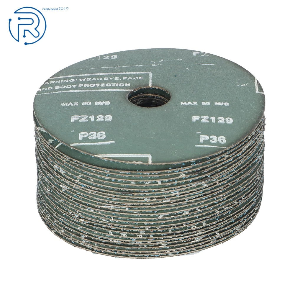 25 Pack 5" Zirconia Resin Fiber Grinding Discs 36 Grit for