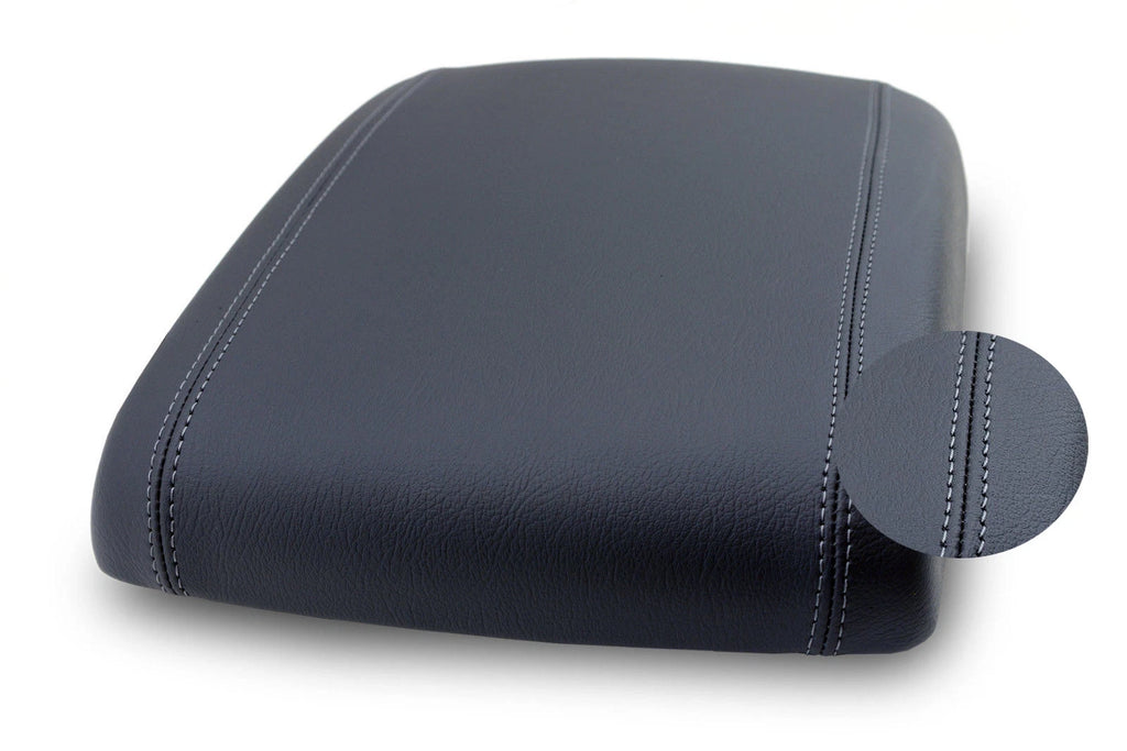 Leather Synthetic Console Lid Armrest Cover for GMC Yukon (2003–2009) Dark Gray