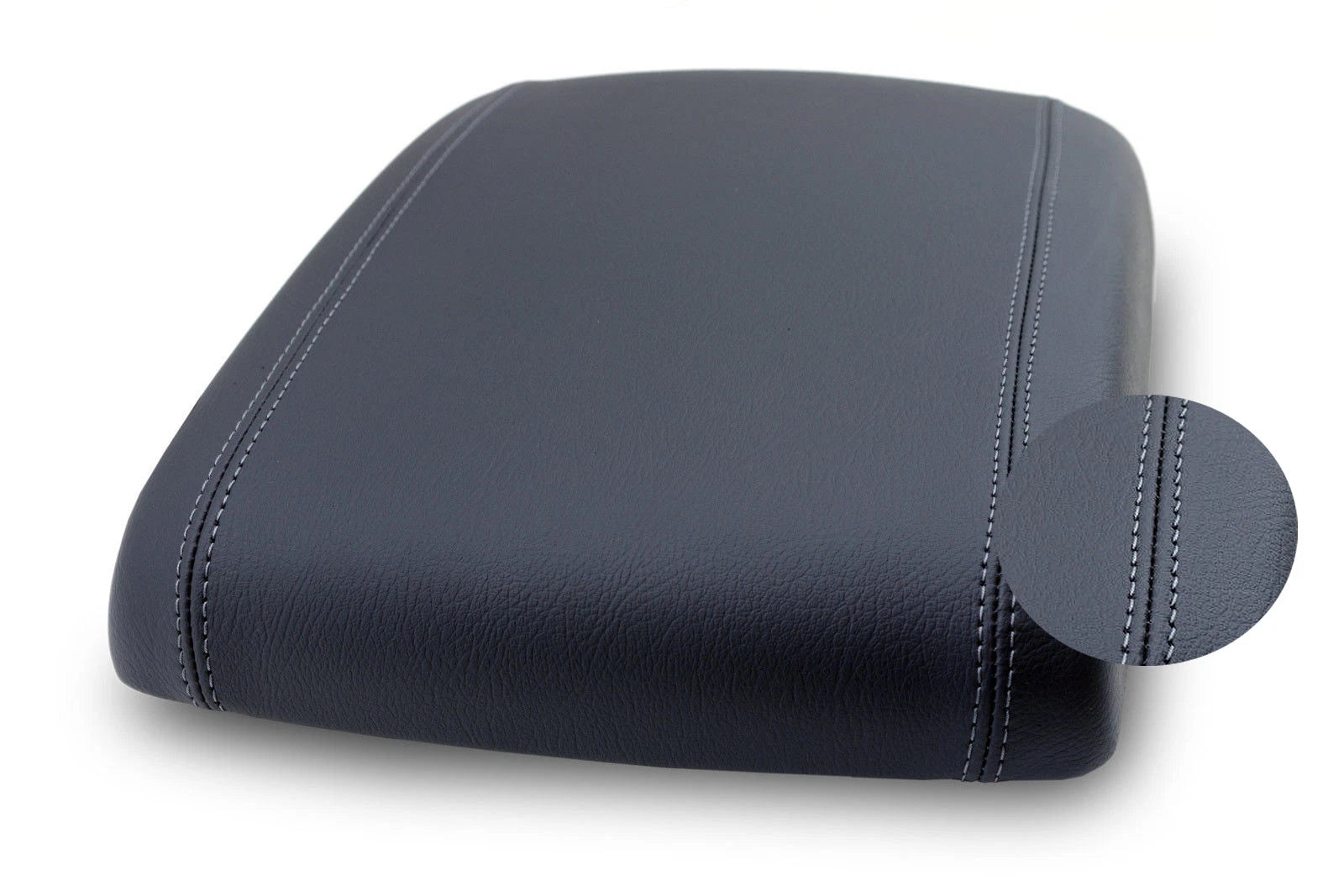Leather Synthetic Console Lid Armrest Cover for GMC Yukon (2003–2009) Dark Gray