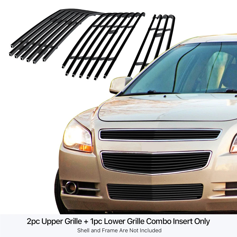 Stainless Black Billet Grille Insert for Chevy Malibu (2008-2012)