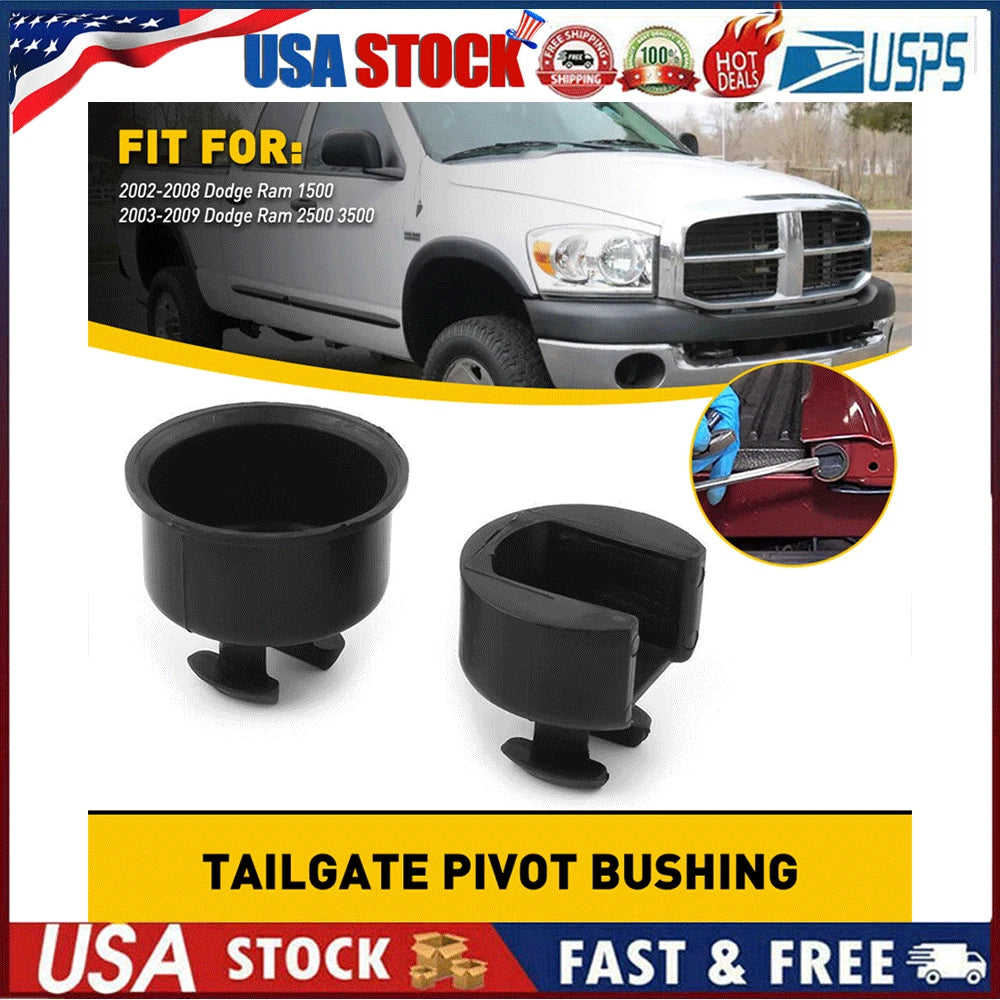 Set of 2 Tailgate Pivot Bushings for Dodge Ram 1500/2500/3500 (2002â2009)