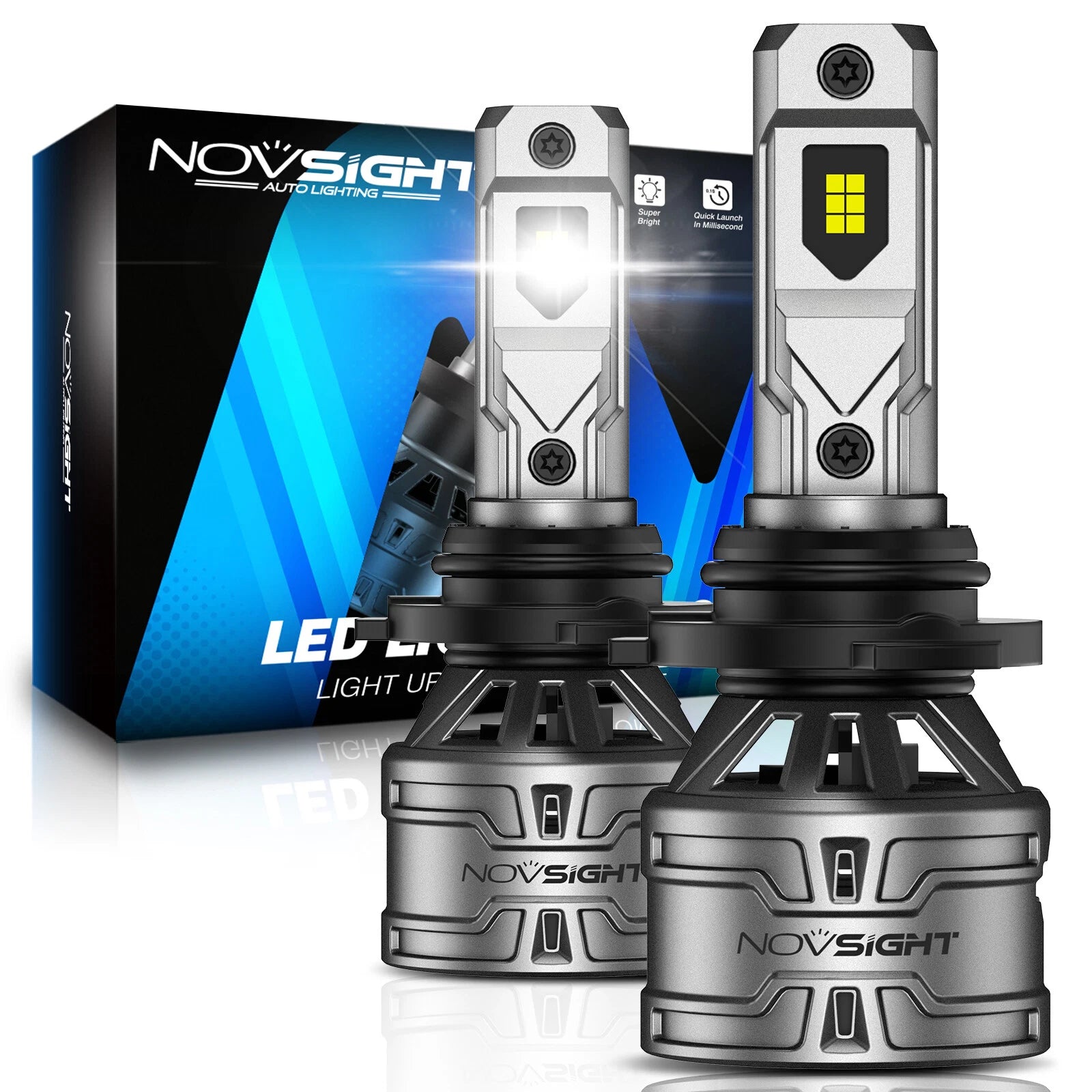 2X 9005 LED Headlight Bulbs for NOVSIGHT (26000LM)