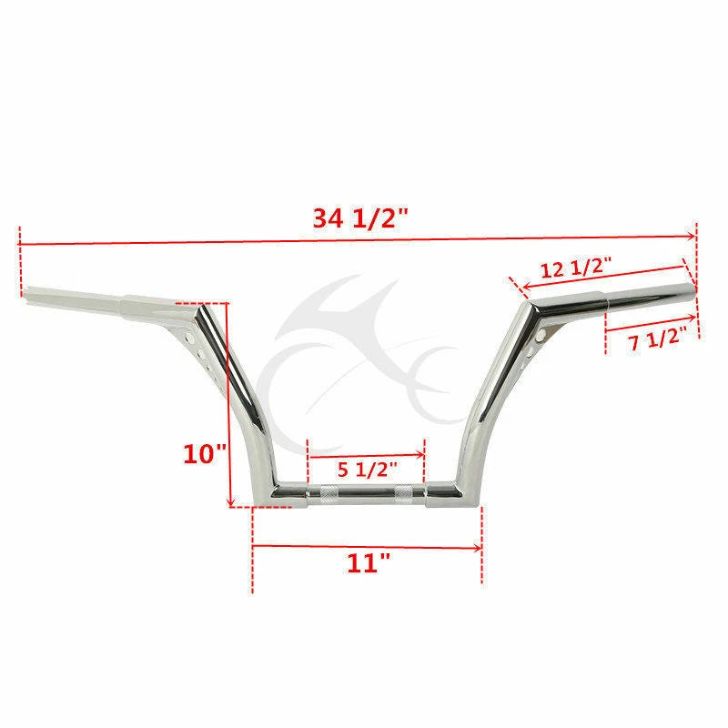 1 1/4" Fat 10" Ape Hanger Handlebar for Harley Davidson Dyna Switchback (2012–2017)
