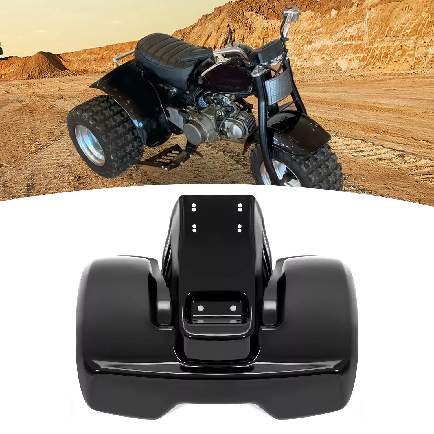 Rear Fender for Honda ATC70 (1978–1985) - ABS Plastic Painted Black