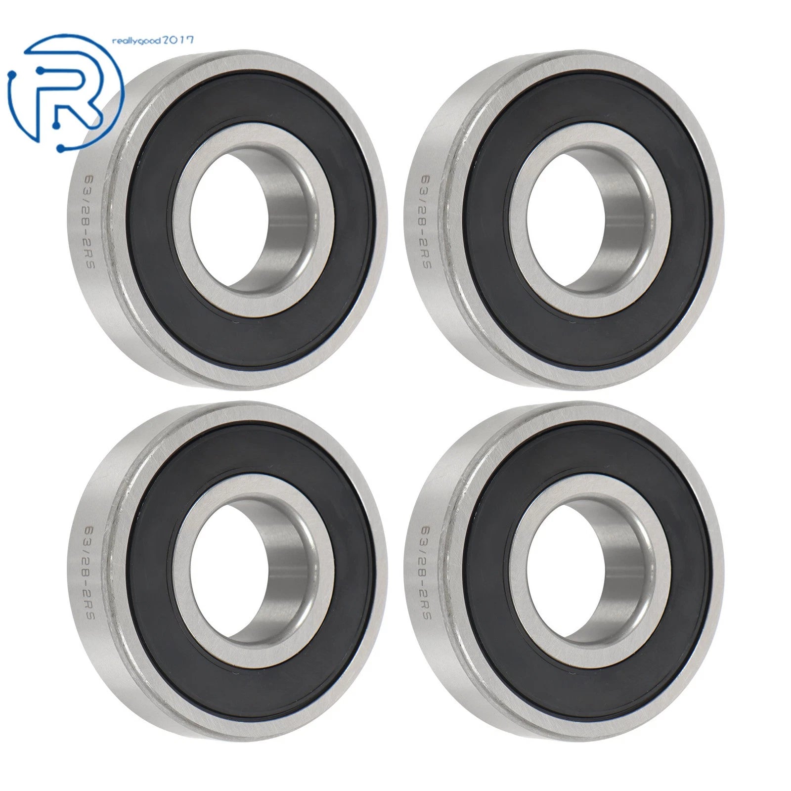 4Pcs 63/28-2RS Ball Bearing for (28mm Inner, 68mm Dia, 18mm OD)