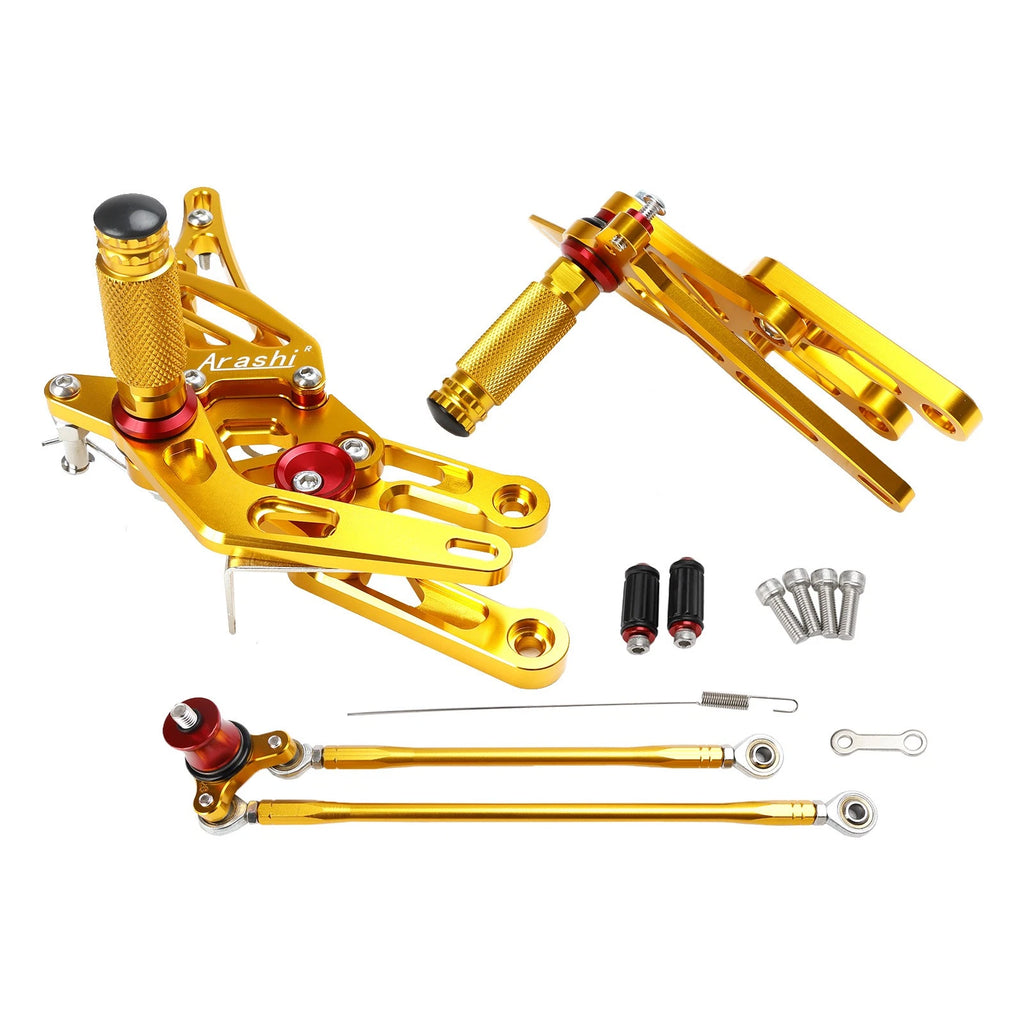 Rearsets Footpegs Gold for Honda CBR 600 RR (2003–2006), CBR 1000 RR (2004–2007)