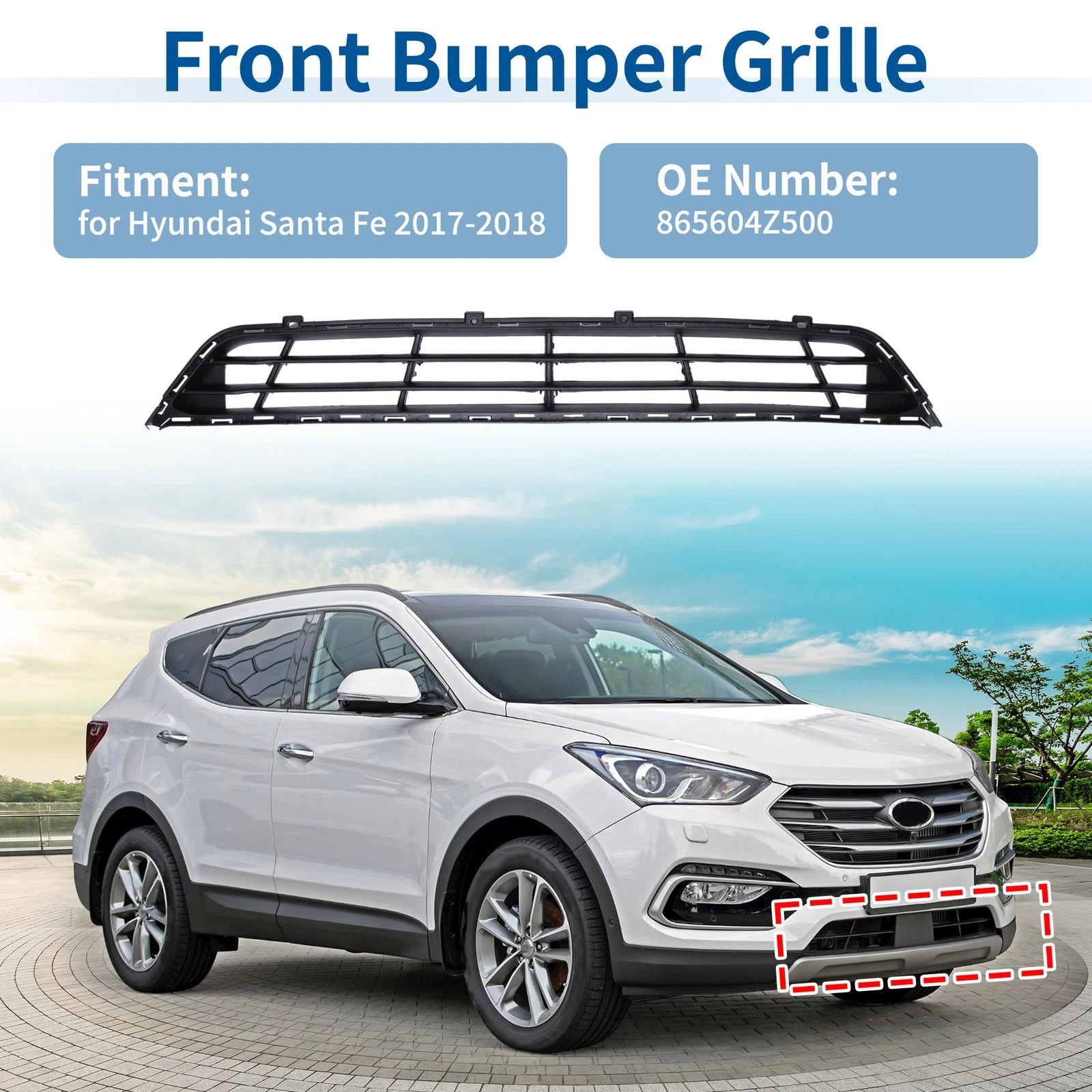 Lower Grille for Hyundai Santa Fe (2017–2018)