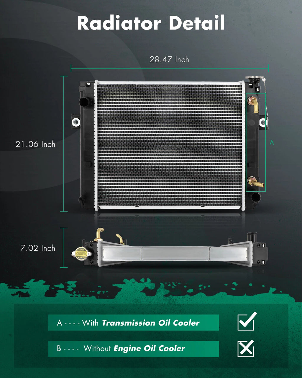Aluminum Radiator for Toyota Forklift (16410U217071, 16410U217171)
