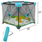 Safety Playpen for Kids Pets Indoor Outdoor (Portable Foldable Mesh)