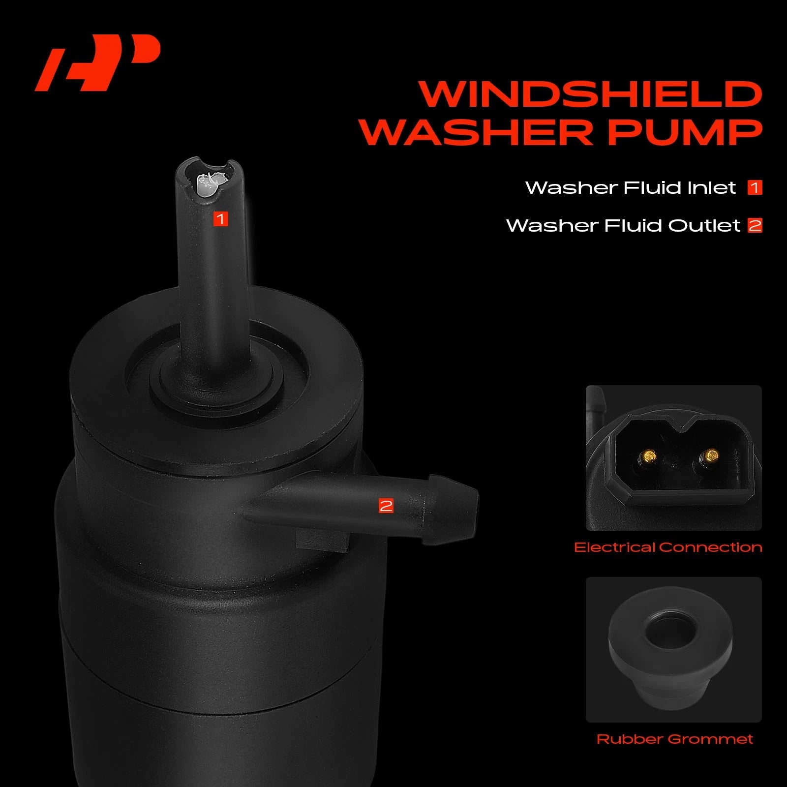 Windshield Washer Pump with Rubber Grommet for BMW 3 Series (1992-2006)