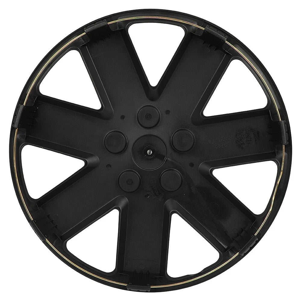 Set of 4 Black 16 Inch Snap On Full Hub Caps for R16 Tire & Rim