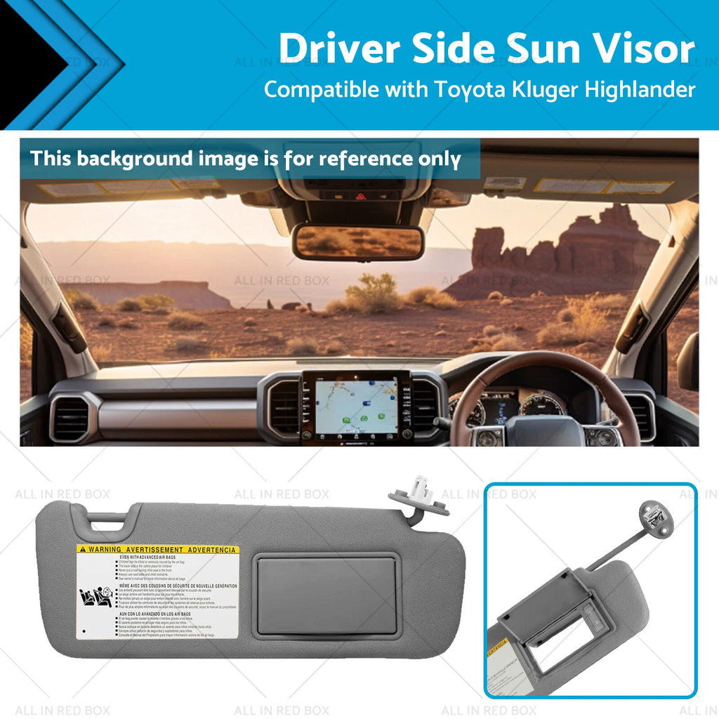 Sun Visor Gray RH Driver Side Vanity Light for Toyota Kluger (2014–2019)