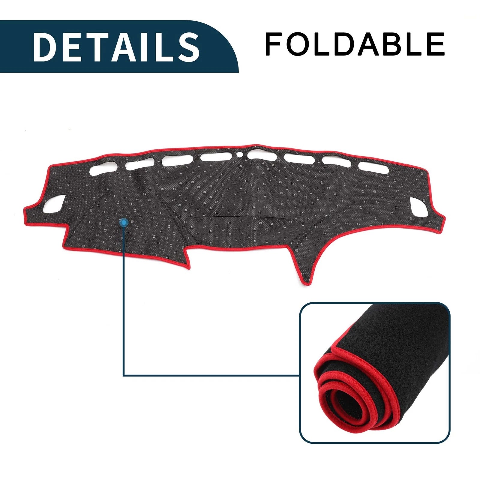 Dashboard Dash Cover Mat for Subaru Forester (2007–2012) Black Red