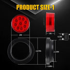 5pcs 2" DOT Red Round LED Marker Lights for Truck RV